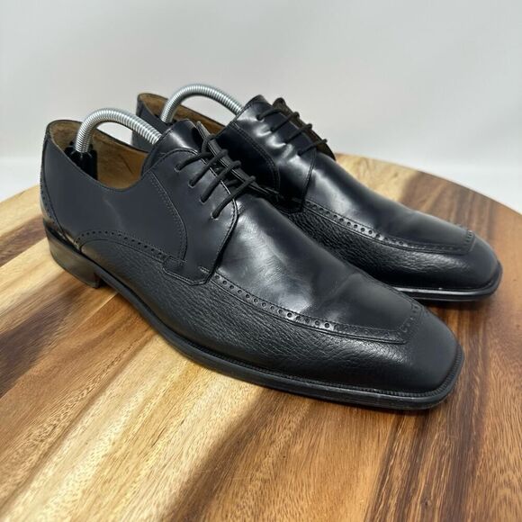 Mezlan Black Leather Oxford Lace Up Square Toe Dress Shoes Men’s Size 10 M main image 7